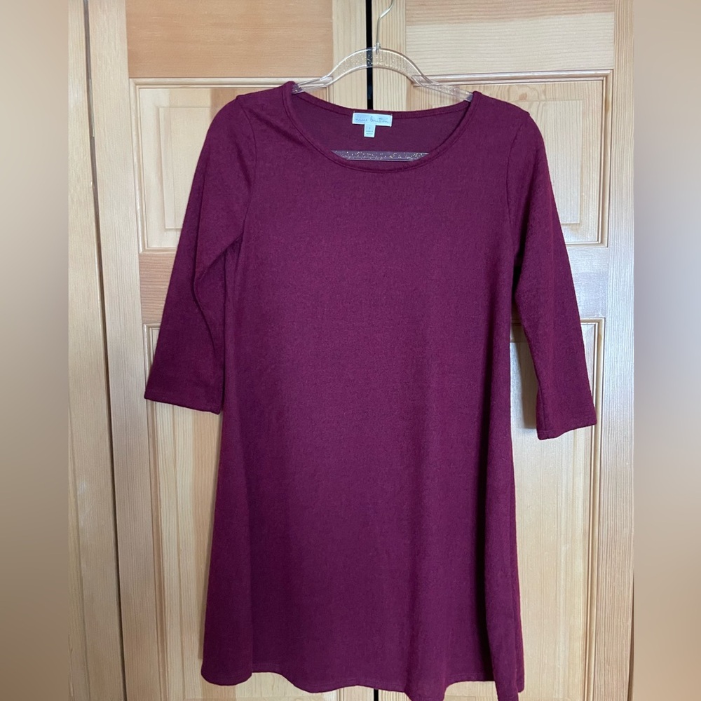 nine Britton Burgundy A-Line Dress small